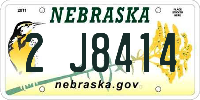 NE license plate 2J8414
