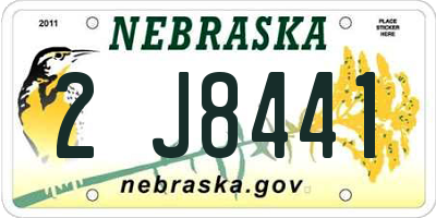 NE license plate 2J8441