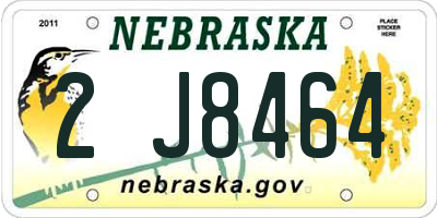 NE license plate 2J8464