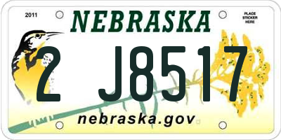 NE license plate 2J8517