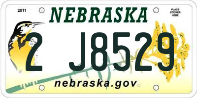 NE license plate 2J8529