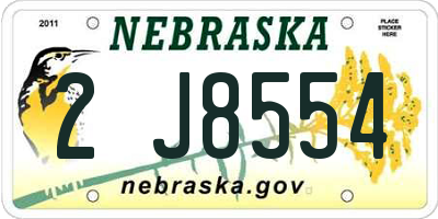 NE license plate 2J8554