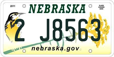 NE license plate 2J8563