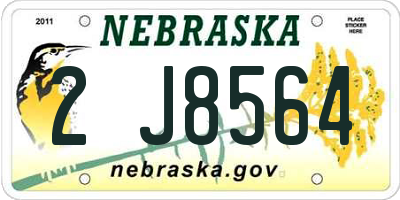 NE license plate 2J8564