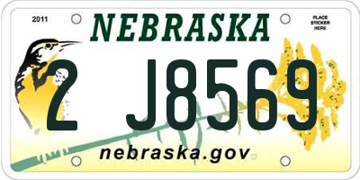 NE license plate 2J8569