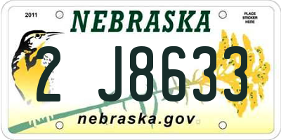 NE license plate 2J8633