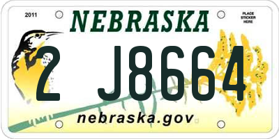 NE license plate 2J8664