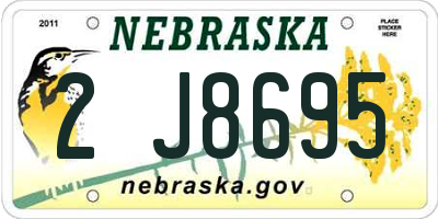 NE license plate 2J8695