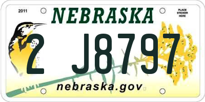 NE license plate 2J8797
