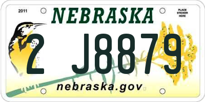 NE license plate 2J8879