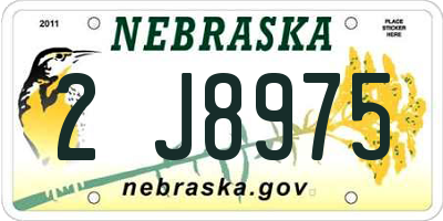NE license plate 2J8975