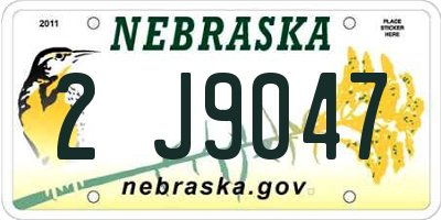 NE license plate 2J9047