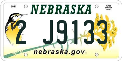NE license plate 2J9133