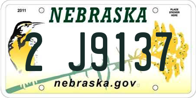 NE license plate 2J9137