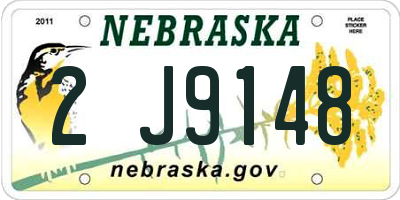 NE license plate 2J9148