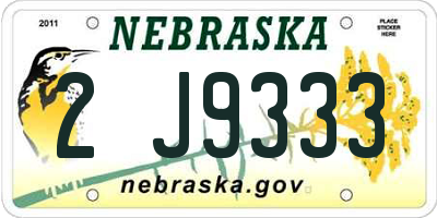 NE license plate 2J9333
