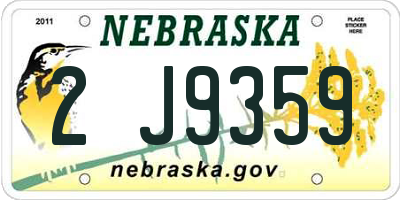 NE license plate 2J9359
