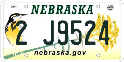 NE license plate 2J9524