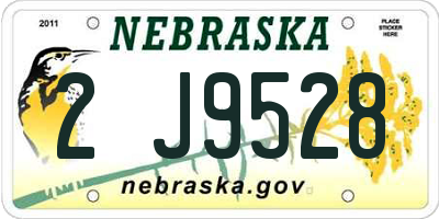 NE license plate 2J9528