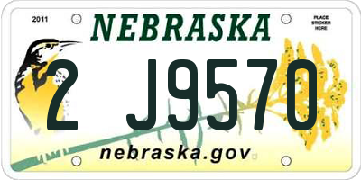 NE license plate 2J9570