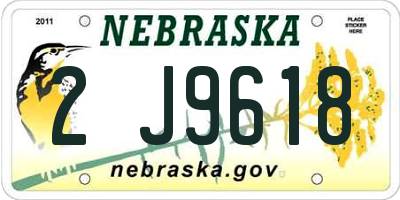 NE license plate 2J9618