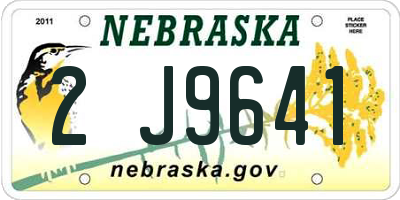 NE license plate 2J9641