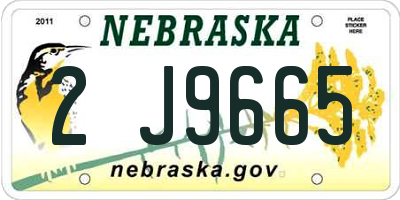 NE license plate 2J9665