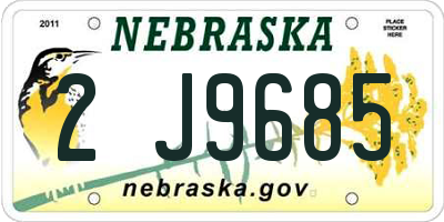 NE license plate 2J9685