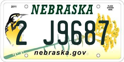 NE license plate 2J9687