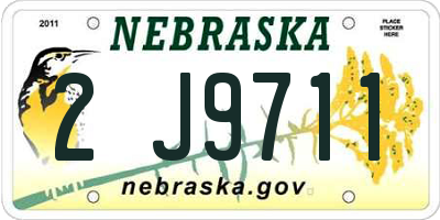 NE license plate 2J9711