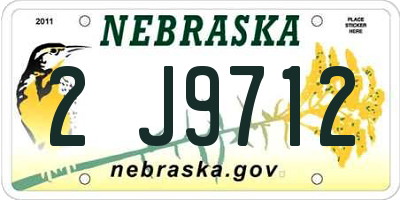 NE license plate 2J9712