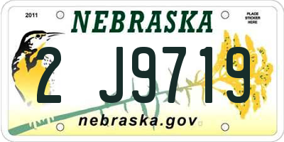 NE license plate 2J9719