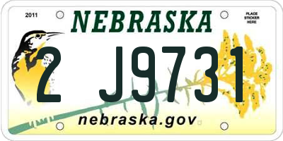 NE license plate 2J9731