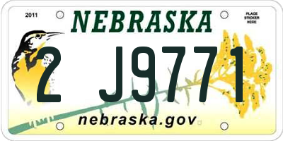 NE license plate 2J9771