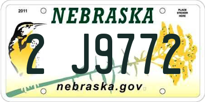 NE license plate 2J9772