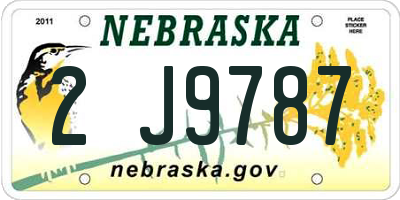NE license plate 2J9787