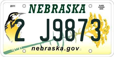 NE license plate 2J9873