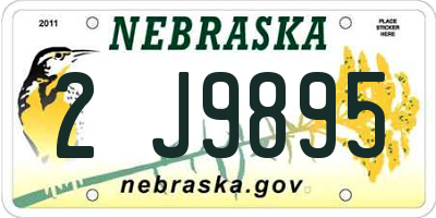 NE license plate 2J9895