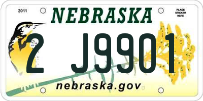 NE license plate 2J9901