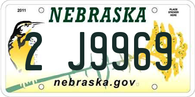 NE license plate 2J9969