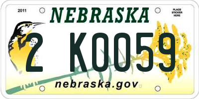 NE license plate 2K0059