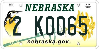 NE license plate 2K0065