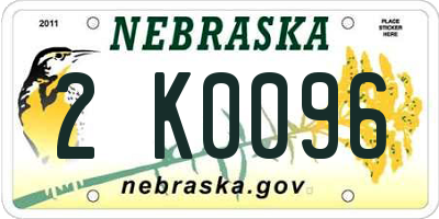 NE license plate 2K0096