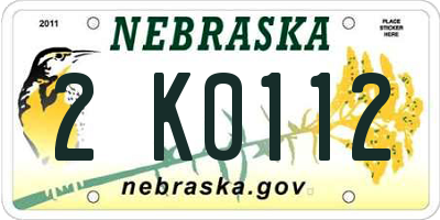 NE license plate 2K0112