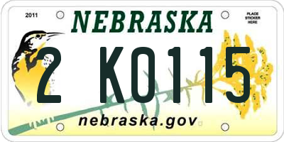 NE license plate 2K0115