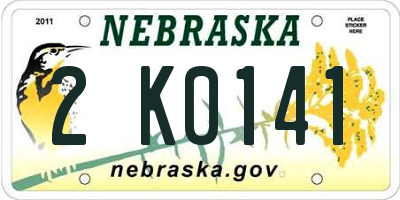 NE license plate 2K0141