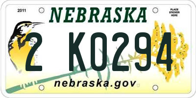 NE license plate 2K0294