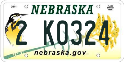 NE license plate 2K0324