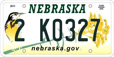 NE license plate 2K0327