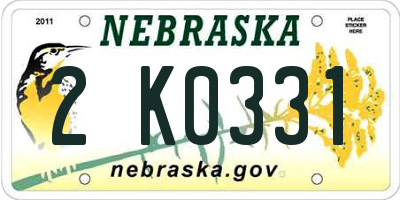 NE license plate 2K0331